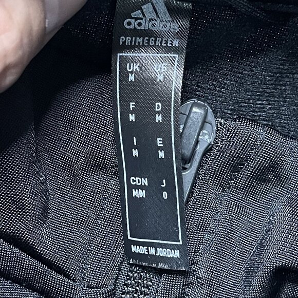 Adidas Primegreen 3 Stripe Mens Black Track Jacket Zip-Up M - Picture 4 of 7